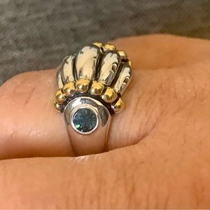✨NEW✨STUNNING SILVER & GOLD GEMSTONE SILVER RING